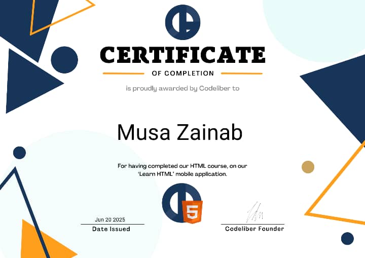 HTML CSS Responsive Design Certificate